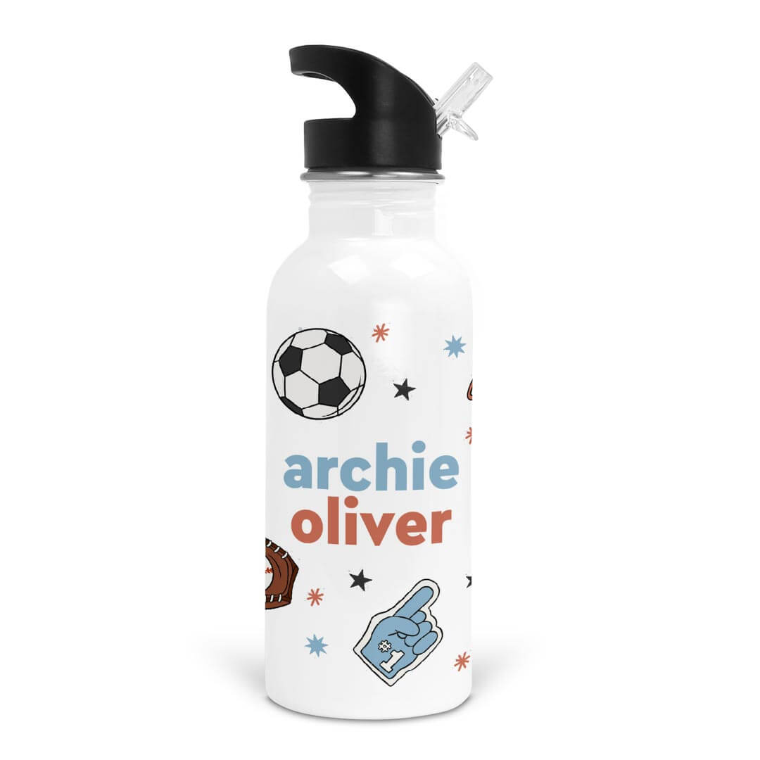 half time sports personalized kids water bottle 
