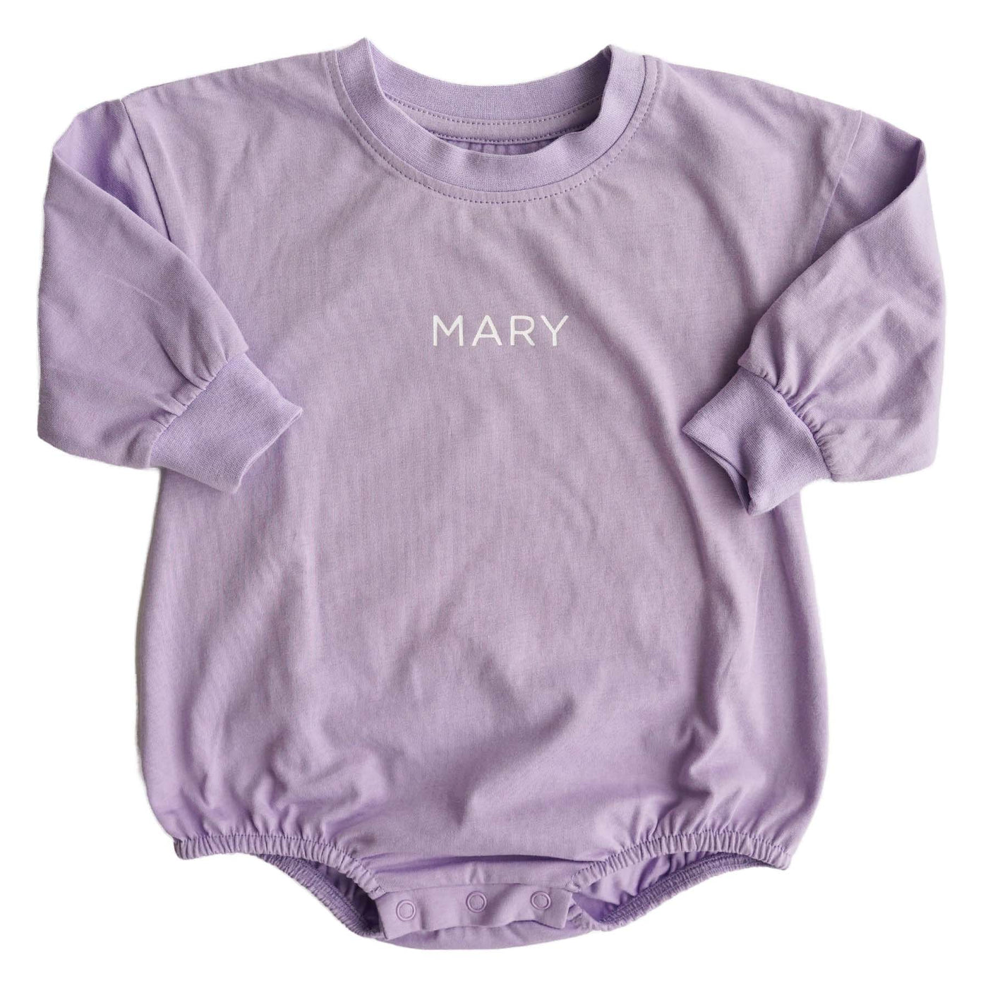 purple long sleeve personalized bubble rompers