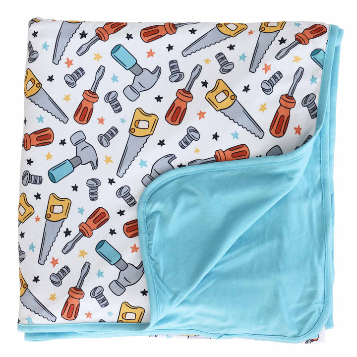 hammer time double sided bamboo blanket for kids