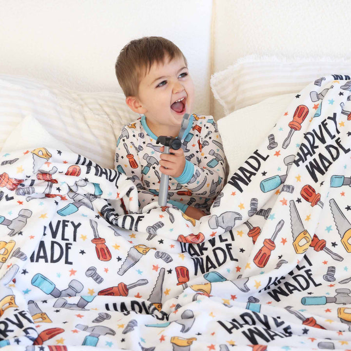 hammer time personalized kids blanket