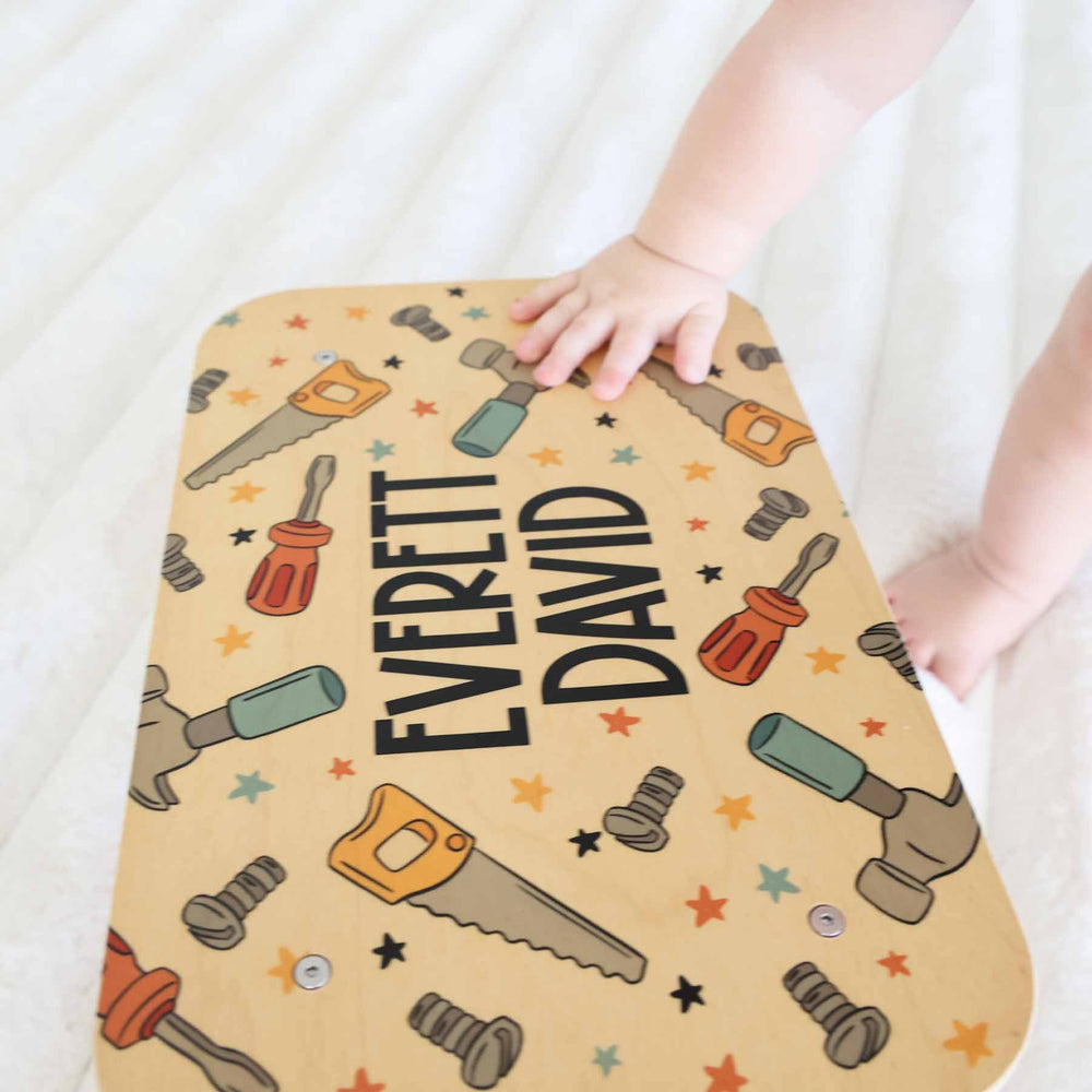 tool themed personalized kids stool