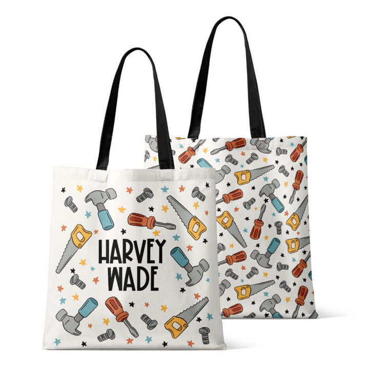 colorful tool personalized tote for kids 