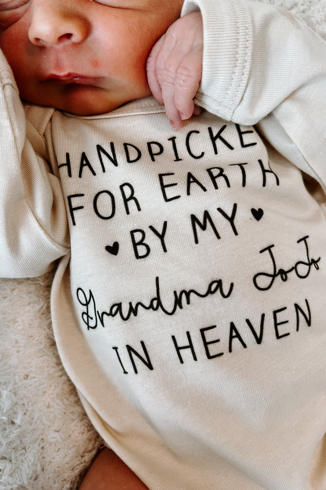 Personalized Handpicked Long Sleeve Graphic Bodysuit | Natural