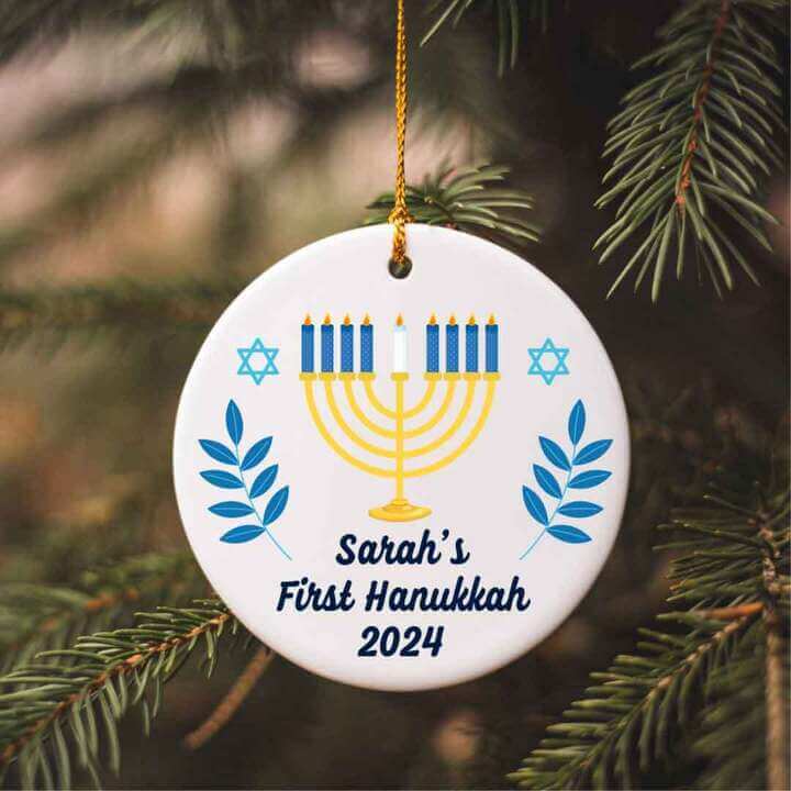 personalized hanukkah ornament 