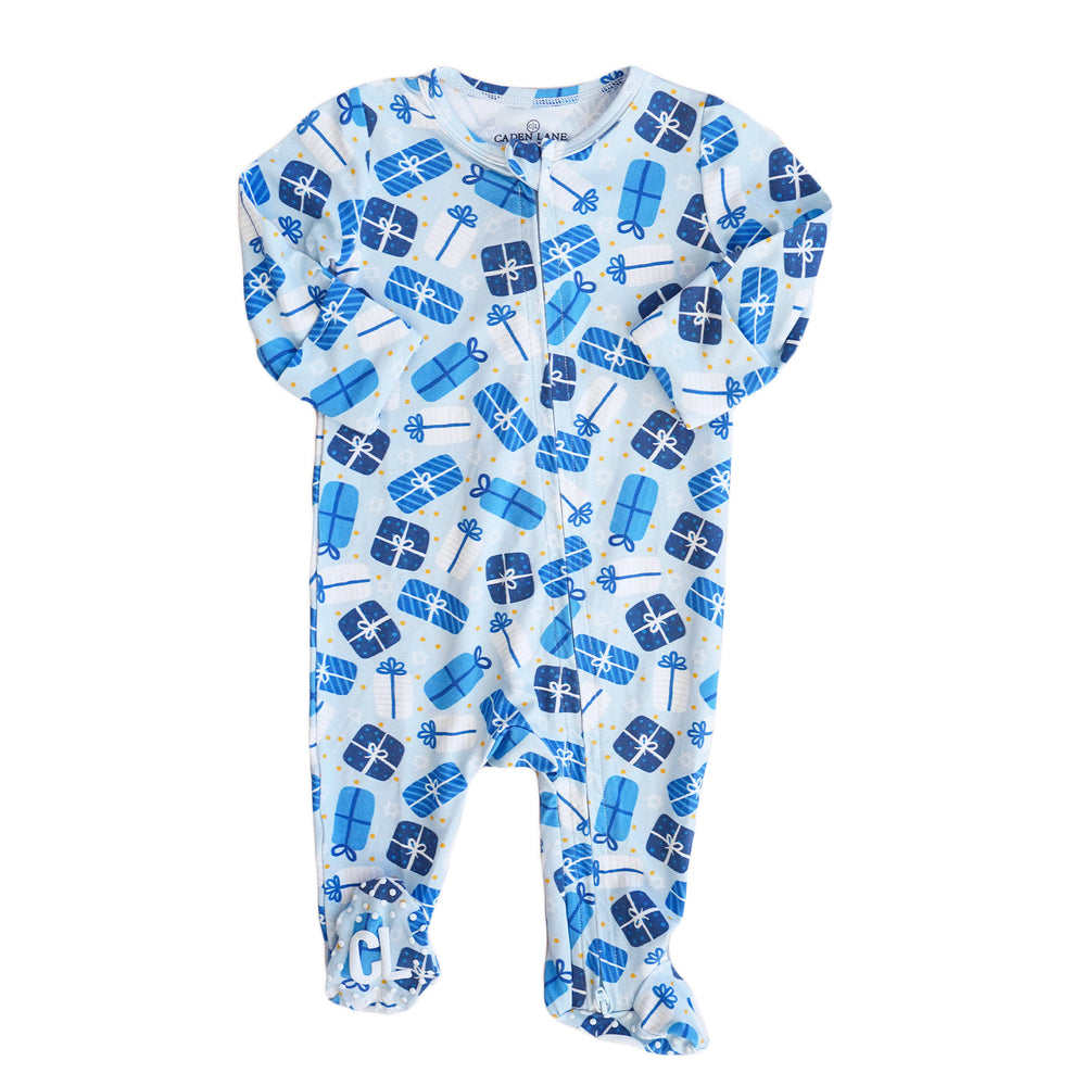 hanukkah zipper footie for babies 