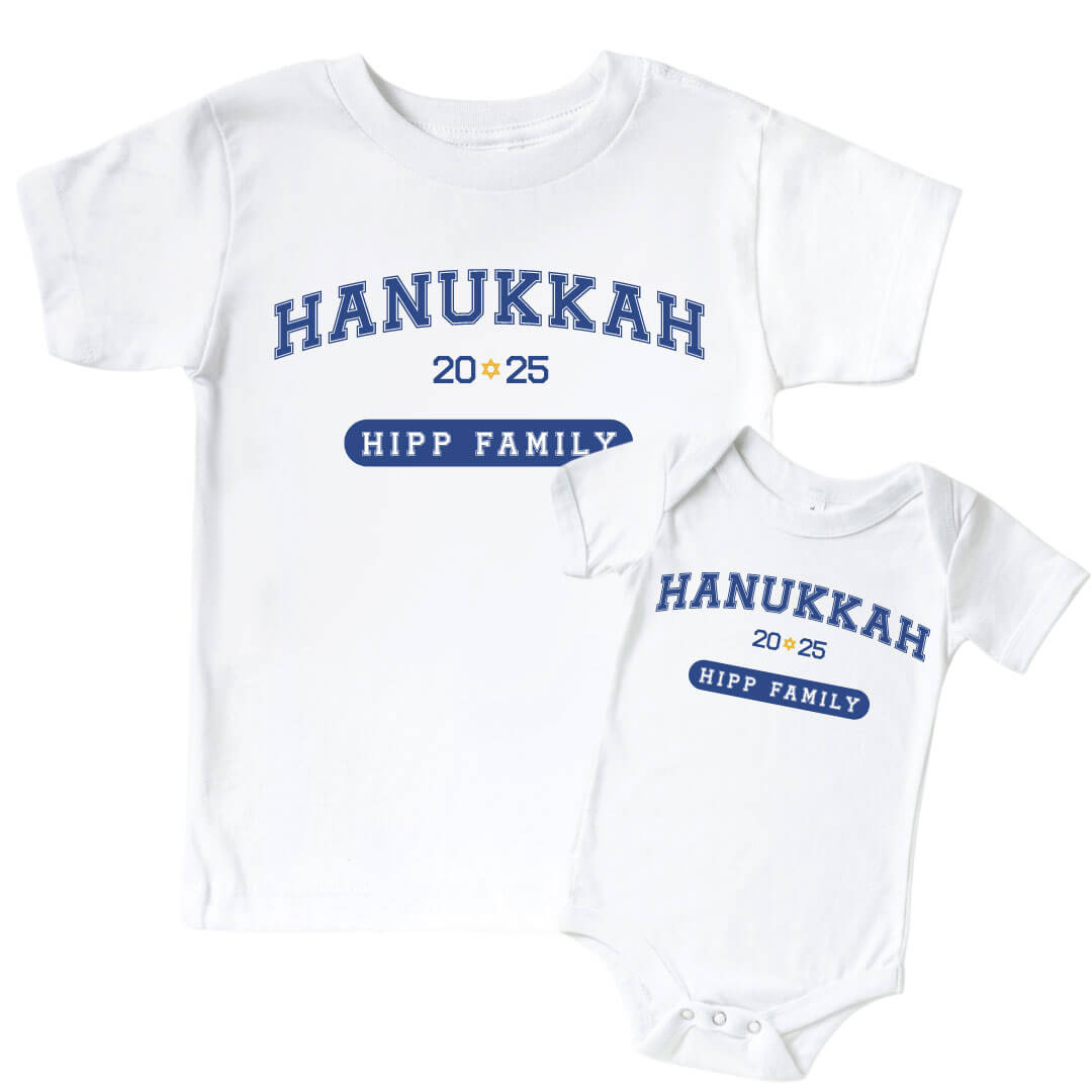 Happy Challahdays Personalized Graphic Bodysuit & Kids Tee | White