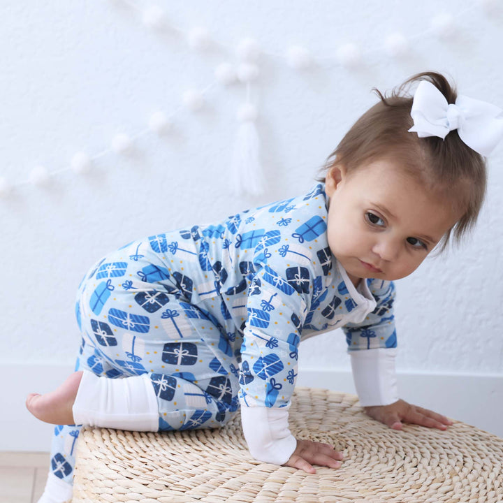 blue hanukkah romper for toddlers