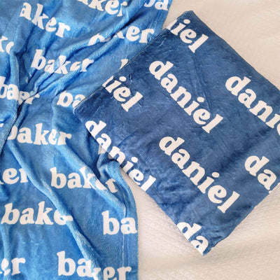 hanukkah blue personalized color blanket 