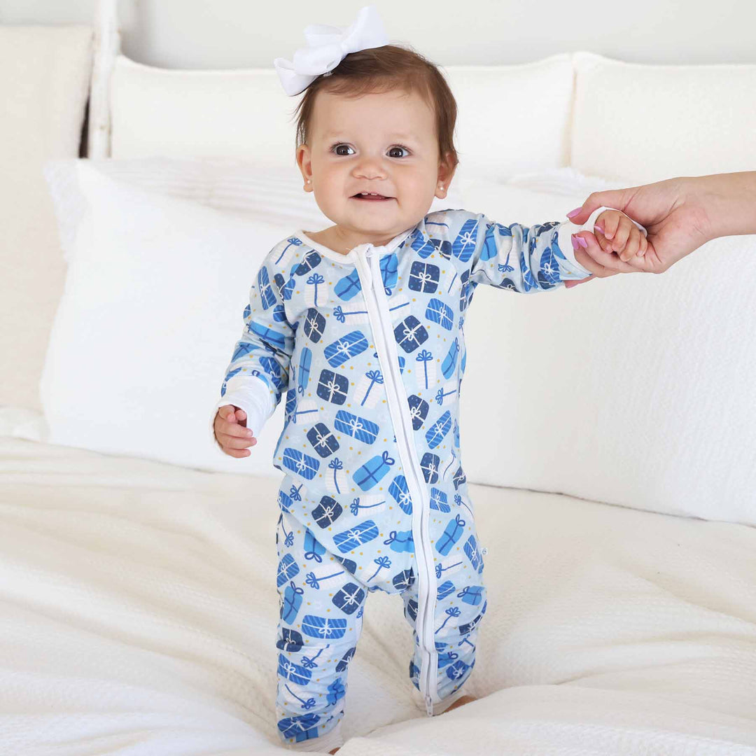 hanukkah pajama romper for toddlers