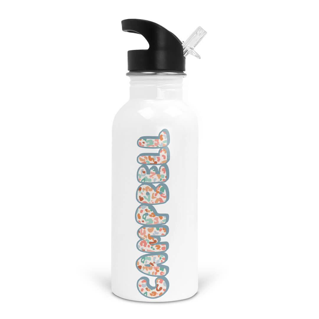 multi-leopard personalized water bottle 