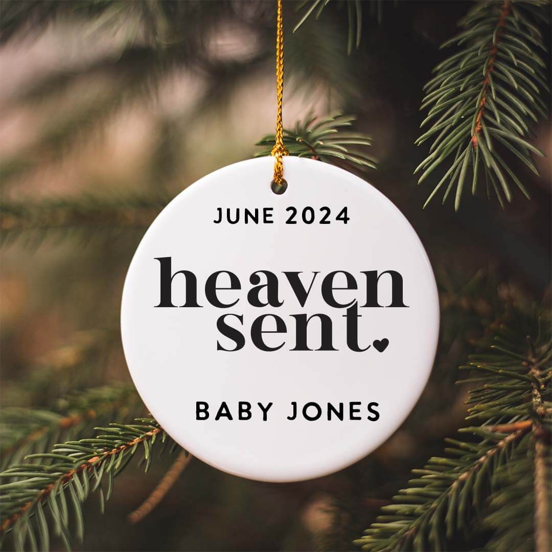 heaven sent ornament personalized 
