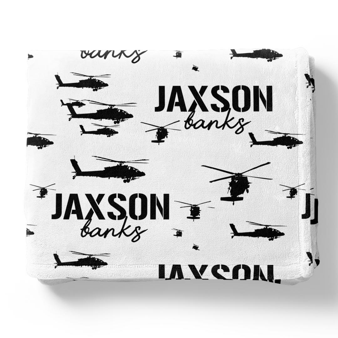 helicopter personalized blanket for kids 