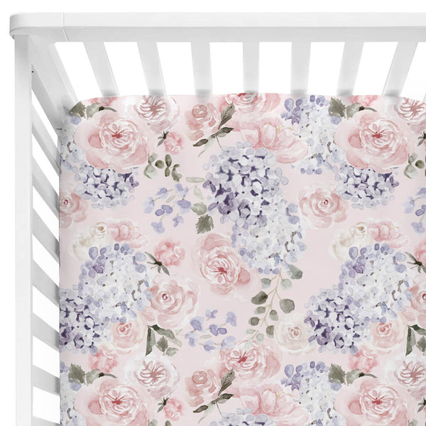 Henlee's Hydrangea Crib Sheet