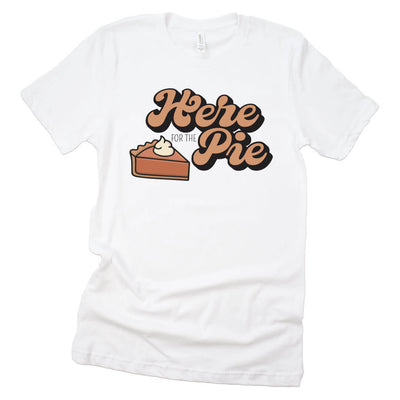 here for the pie adult graphic tee 