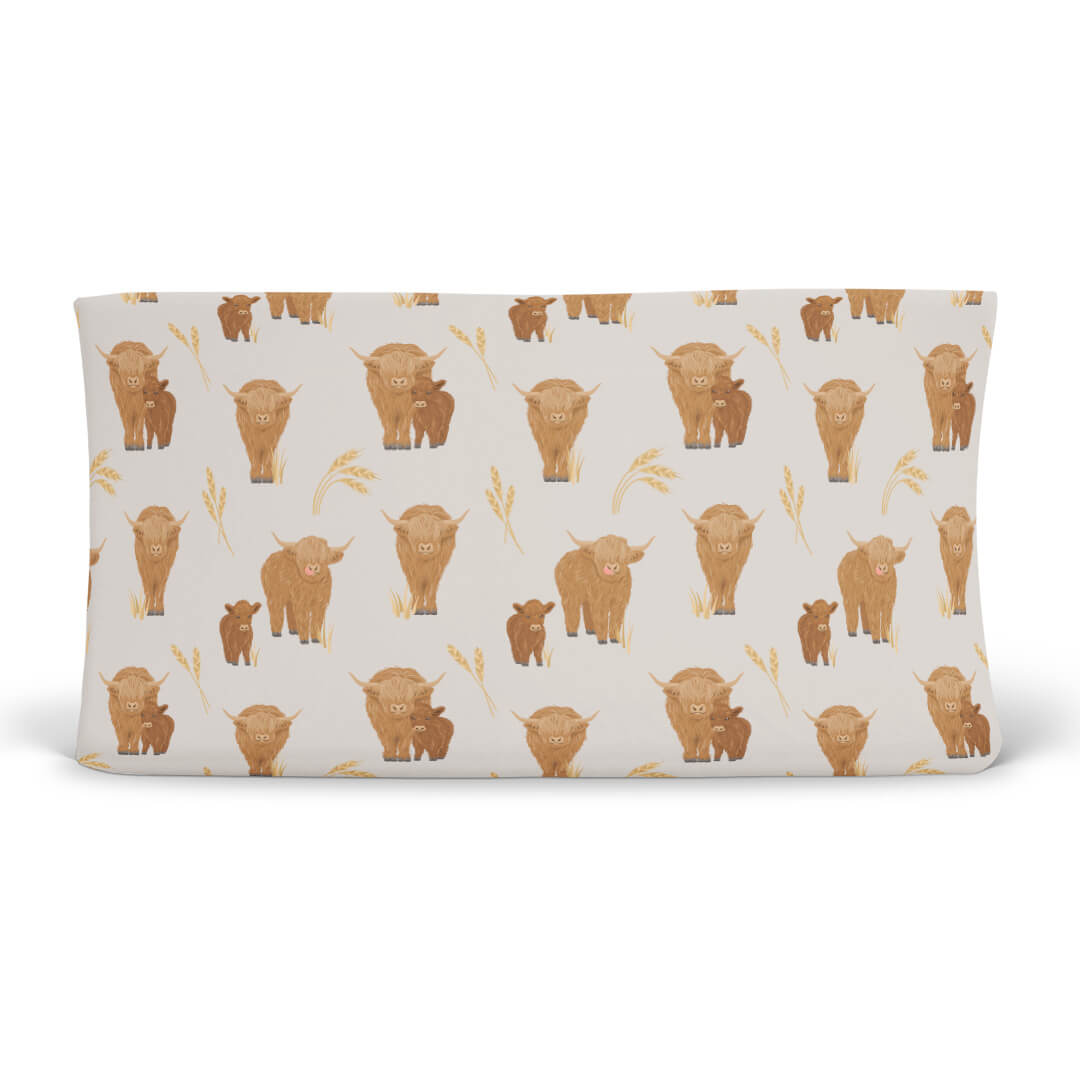 highland cow changing pad cover 