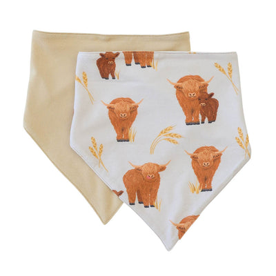 highland cow bandana bib set 