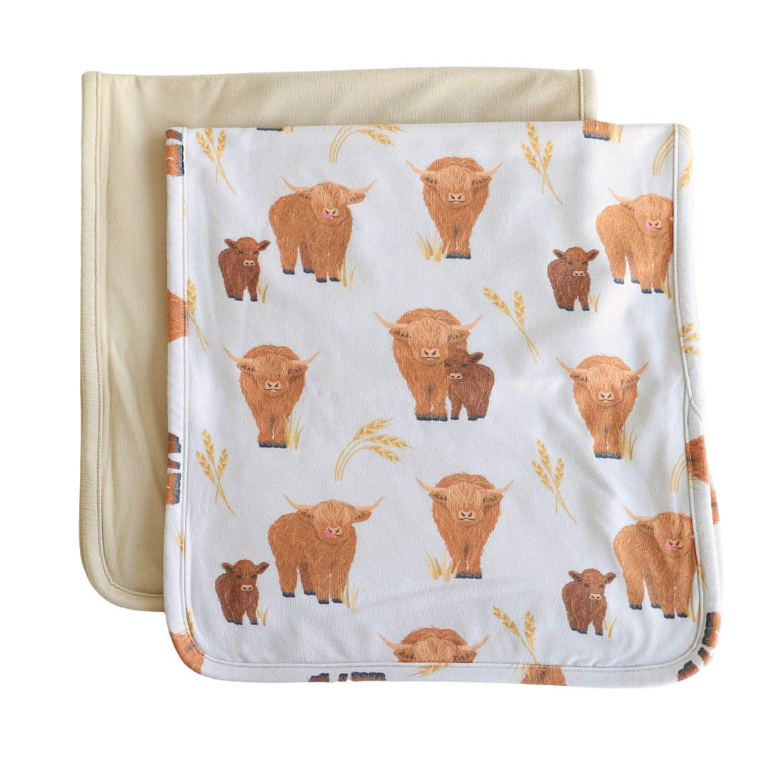 highland cow burp cloth set 