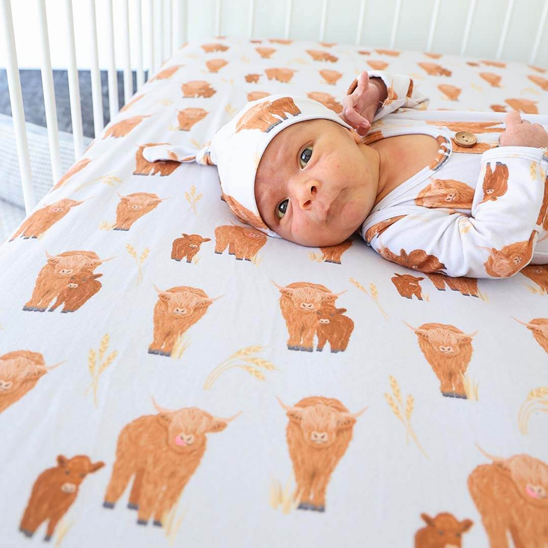 Crib Sheet - Baby Highland Cow