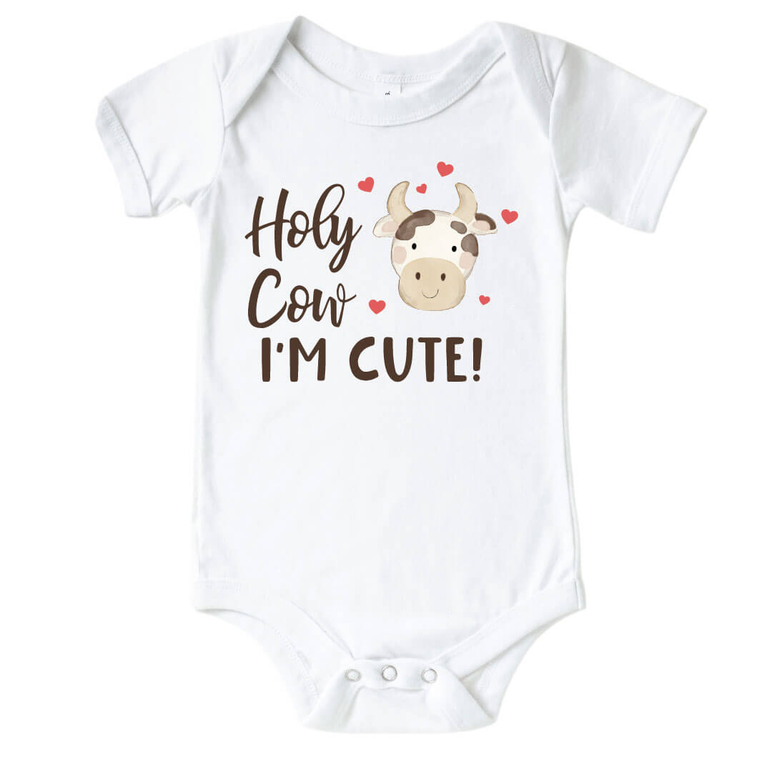 holy cow i'm cute graphic bodysuit for babies