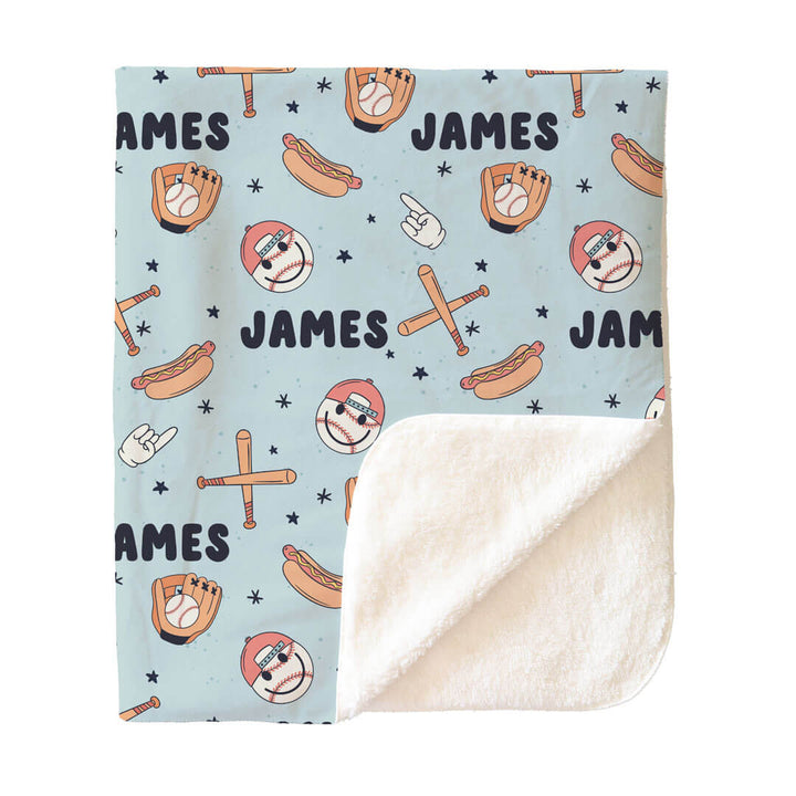 Home Run Personalized Kids Blanket