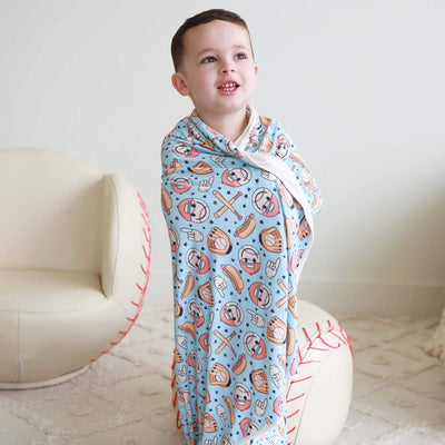 home run double sided bamboo blanket 