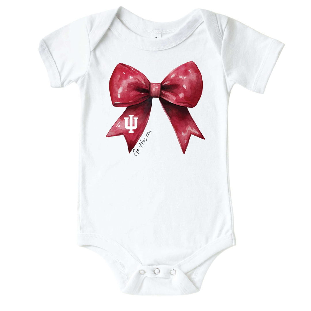 Indiana University | Footballs & Bows Graphic Bodysuit