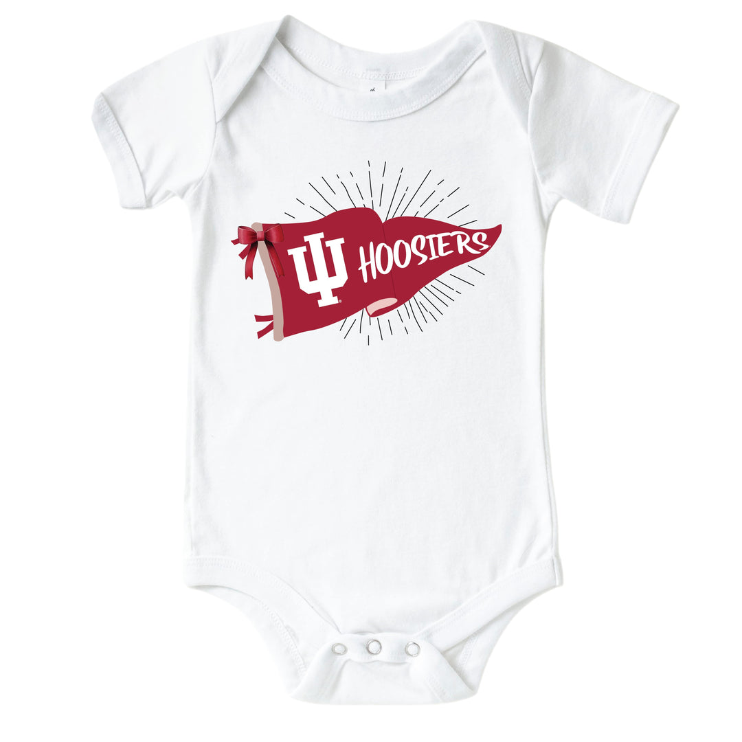 Indiana University | Footballs & Bows Graphic Bodysuit