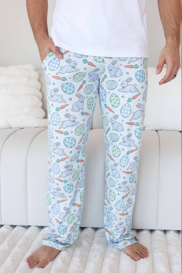 blue hoppy spring lounge pants for adults 