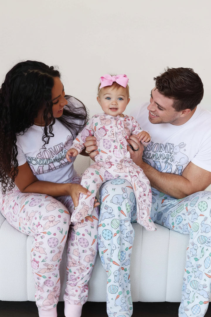 hoppy spring easter matching family pajamas 