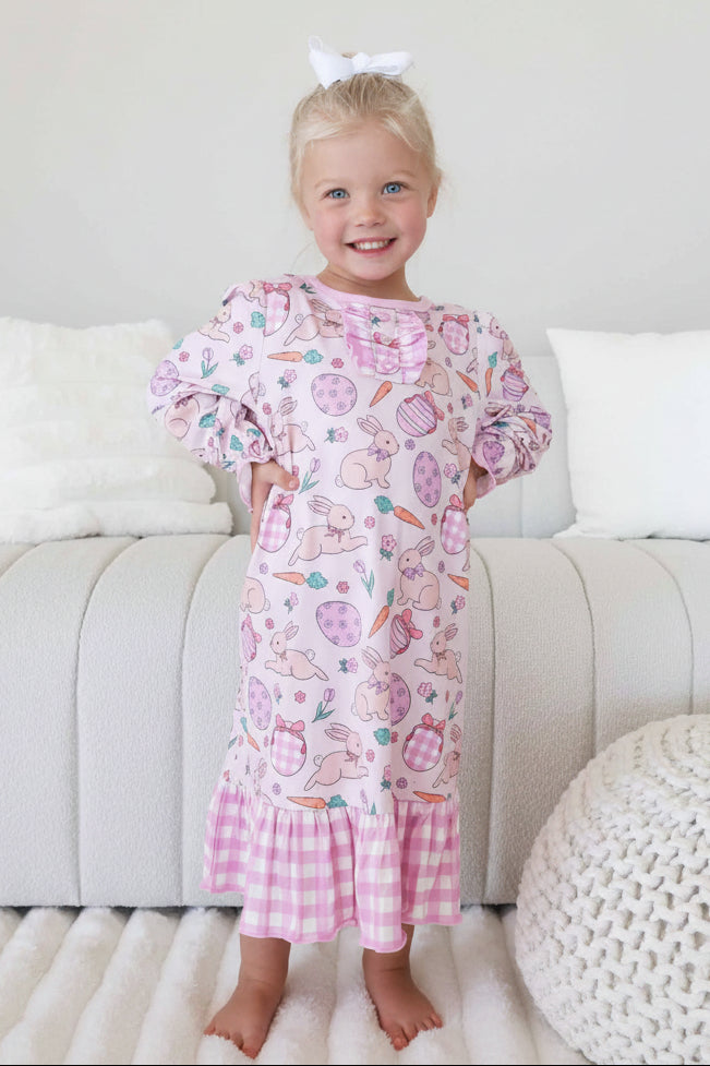 hoppy spring long sleeve full length nightgown for girls 