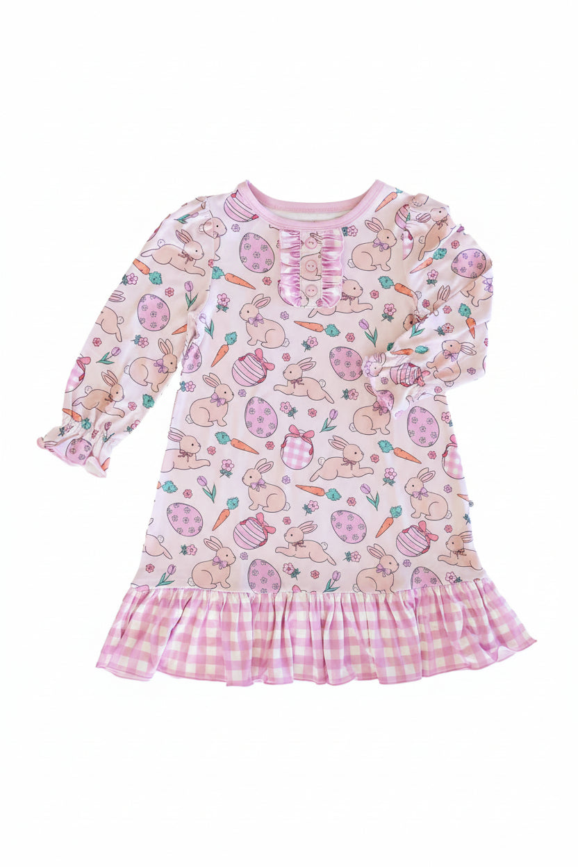 girls easter ruffle nightgown in pink 