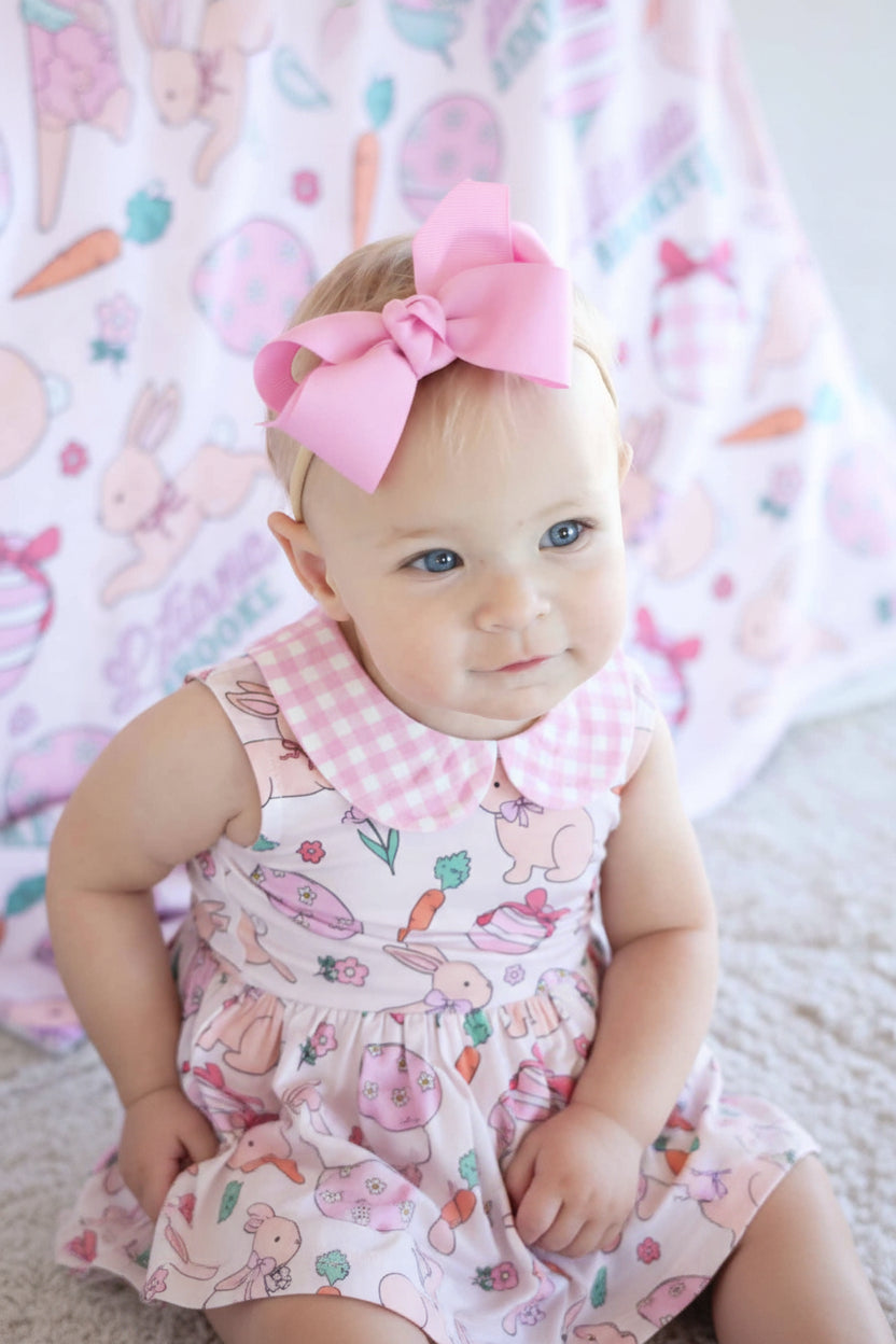 hoppy spring pink peter pan collar sleeveless bodysuit for girls 