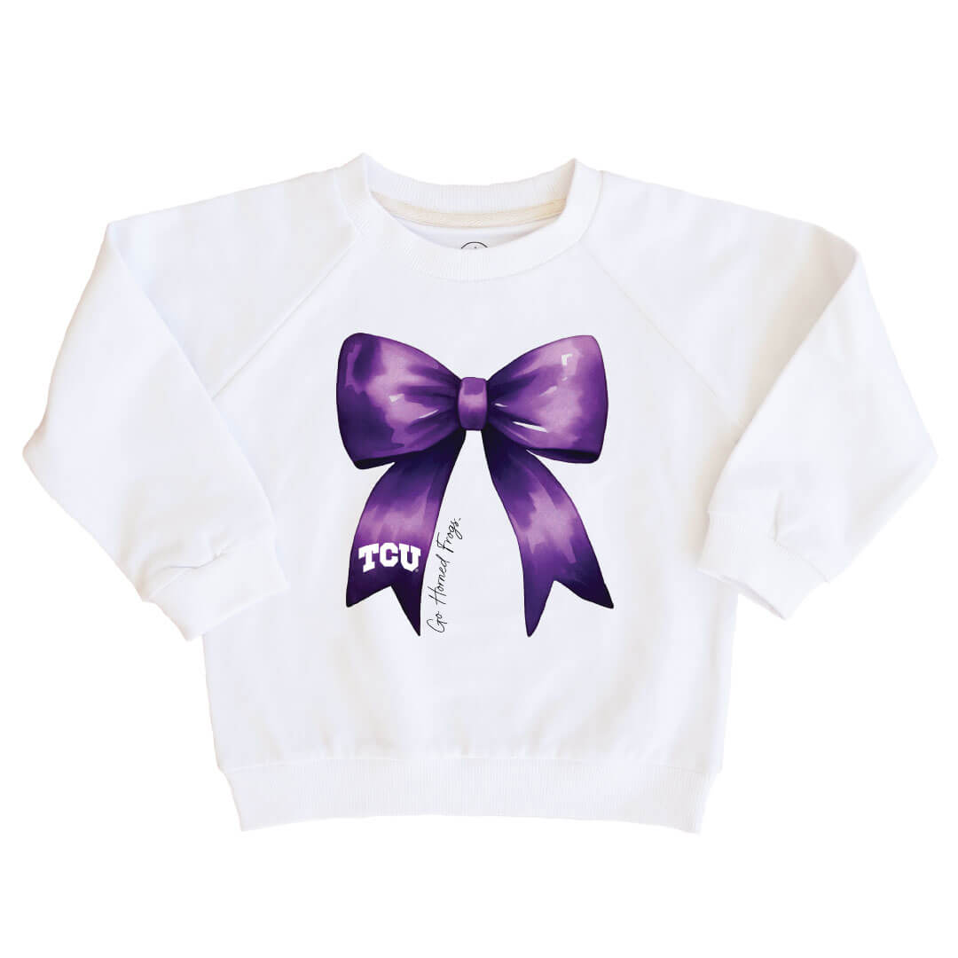 Texas Christian University | Footballs & Bows Kids Graphic Sweatshirts