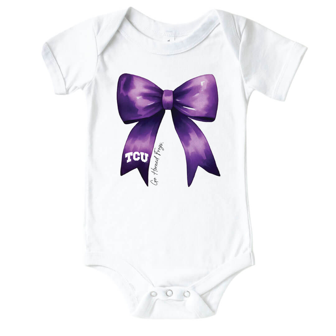 Texas Christian University | Footballs & Bows Graphic Bodysuit