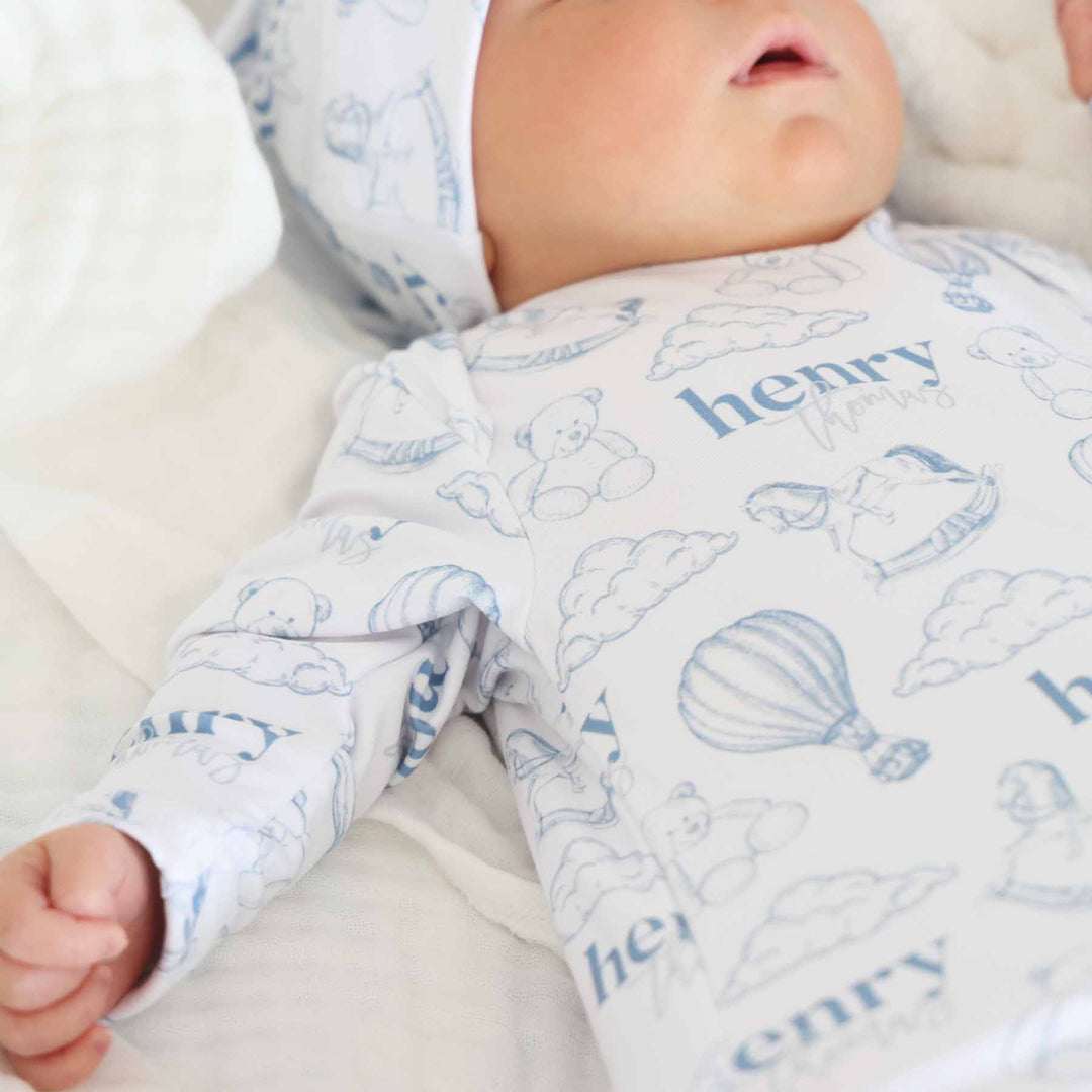 hot air balloon personalized knot gown for boys 