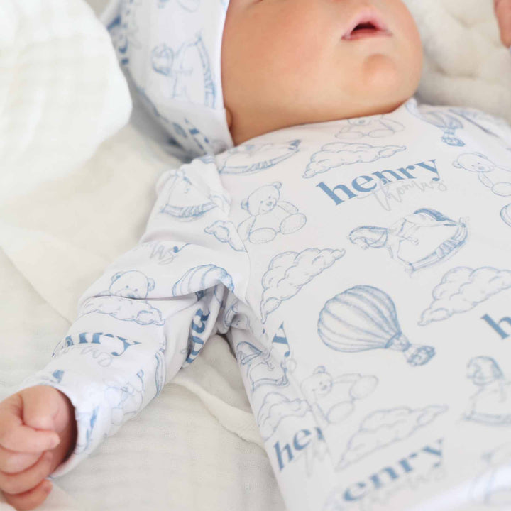 hot air balloon personalized knot gown for boys 