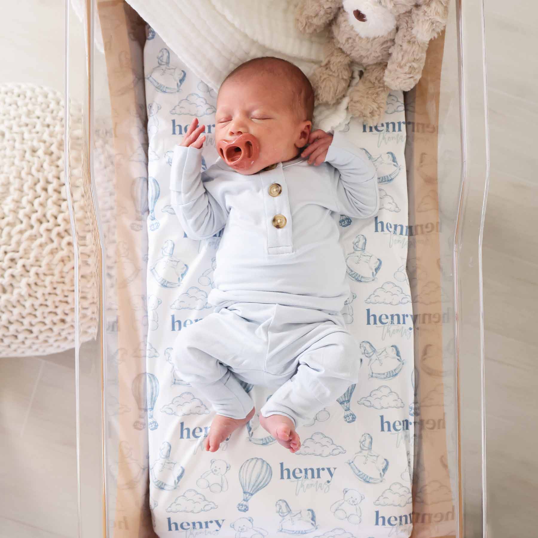 Up In The Clouds Personalized Swaddle Blanket