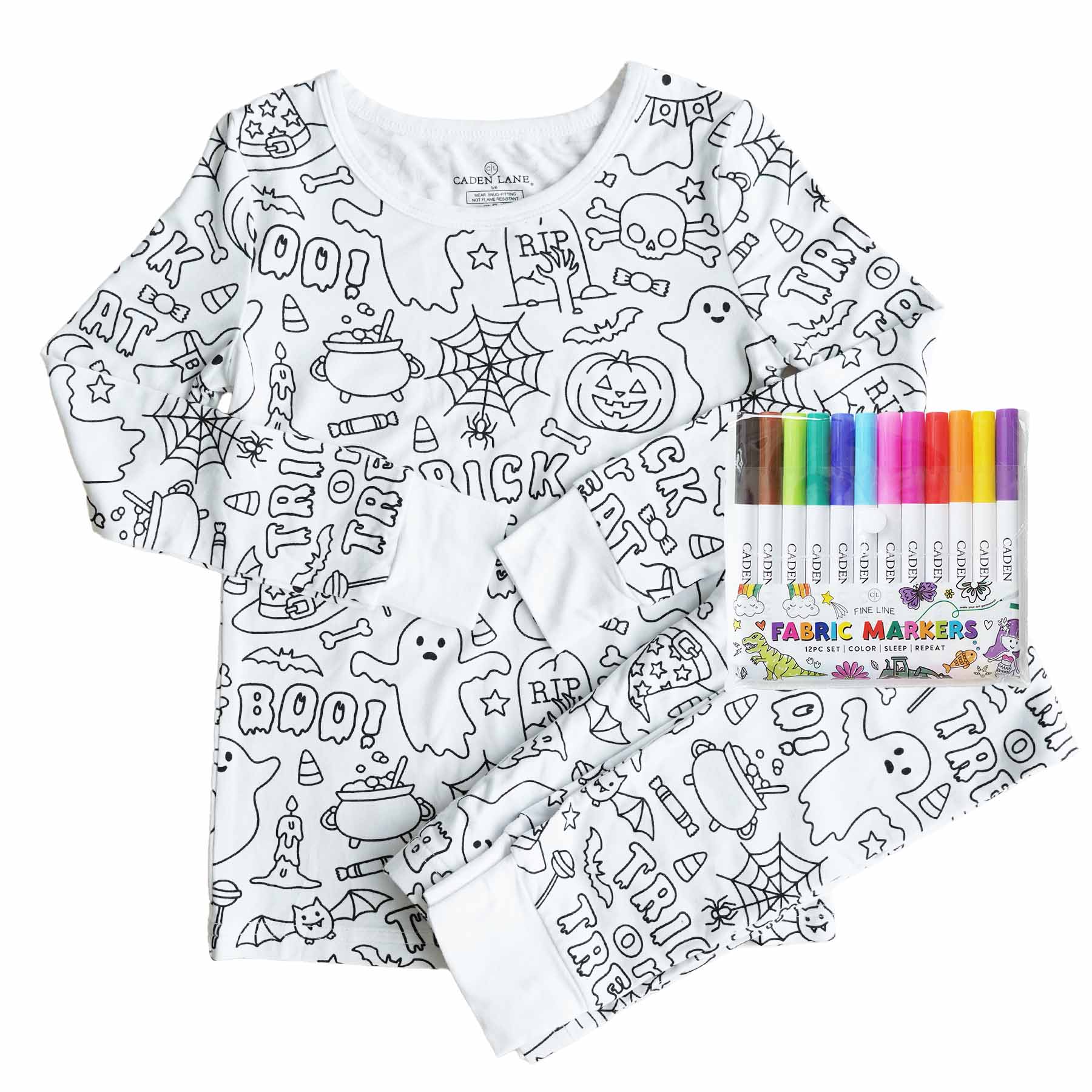 halloween kids color me pajamas