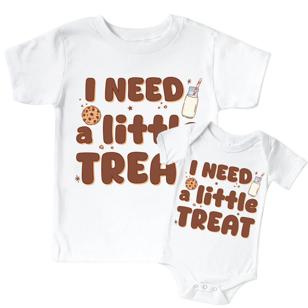 i need a little treat graphic tee and bodysuit 