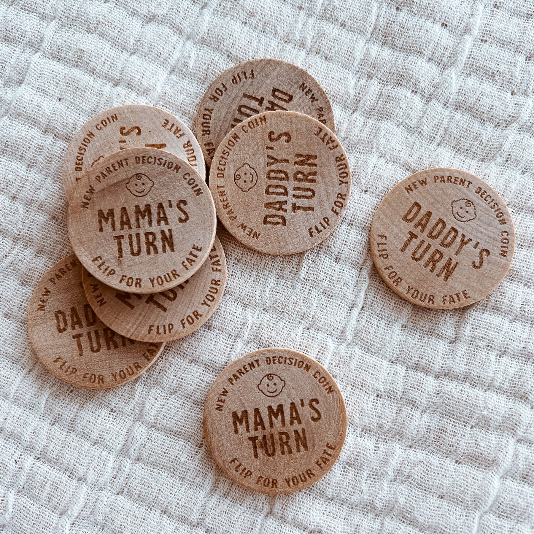 Parents Decision Coin, gravé en acier inoxydable Fun Coin pour la prise de  décision, Cadeaux de fantaisie pour maman Papa Nouveau bébé Nouveaux parents