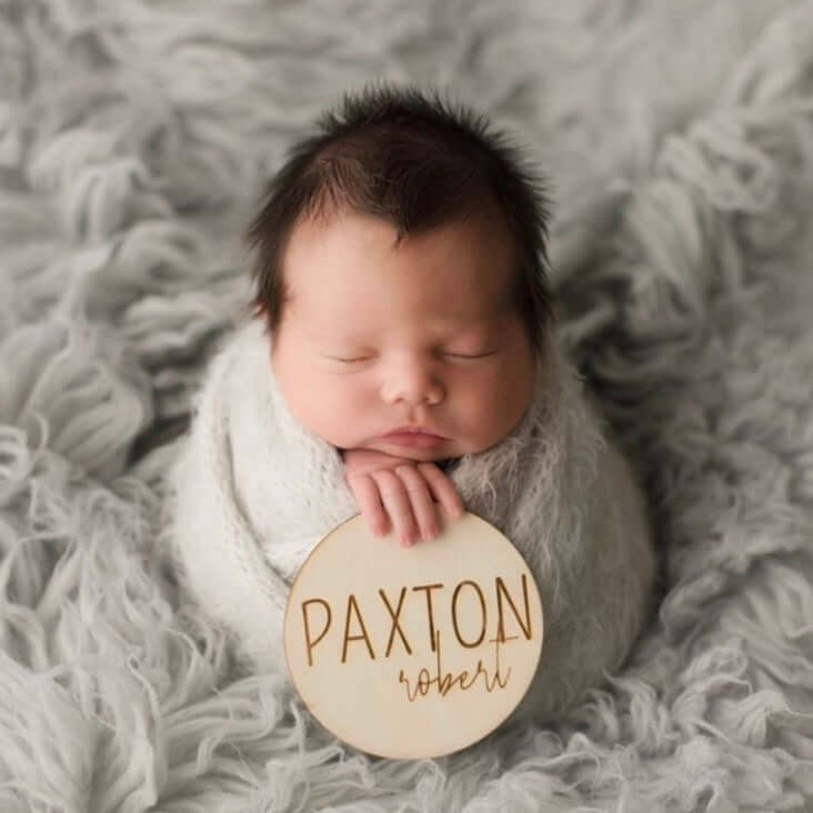 personalized baby name wood announcement 