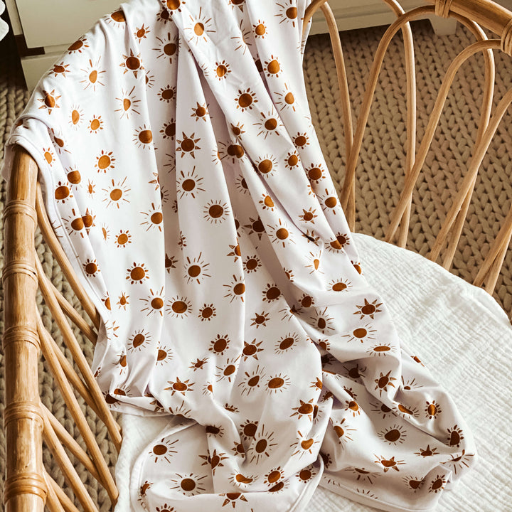 orange sun oversized swaddle blanket for newborns 