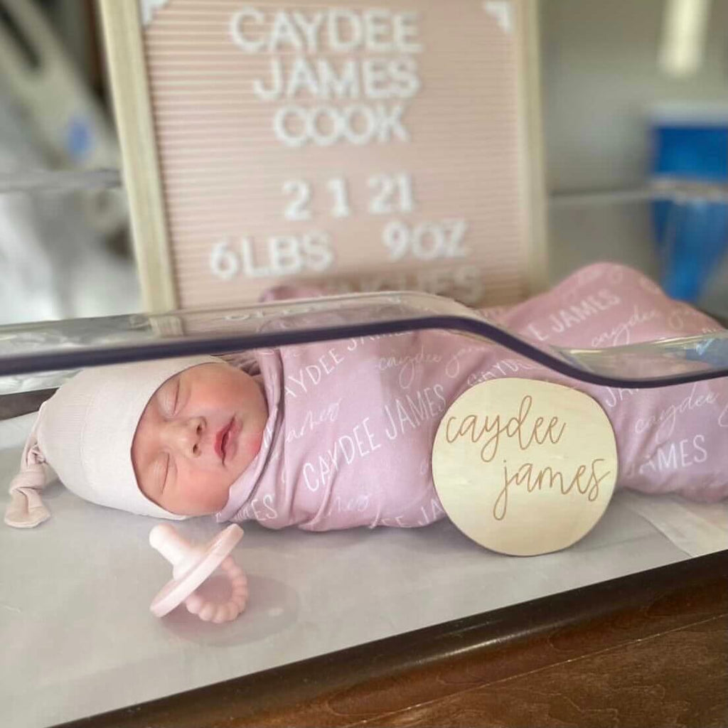 Personalized Name Swaddle Blanket Block & Script
