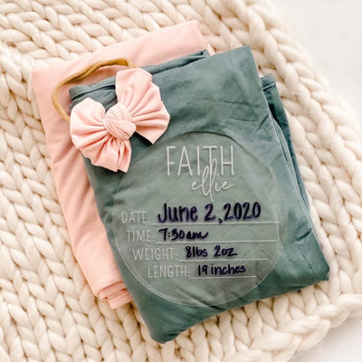 personalized birth stats acrylic announcement block font 