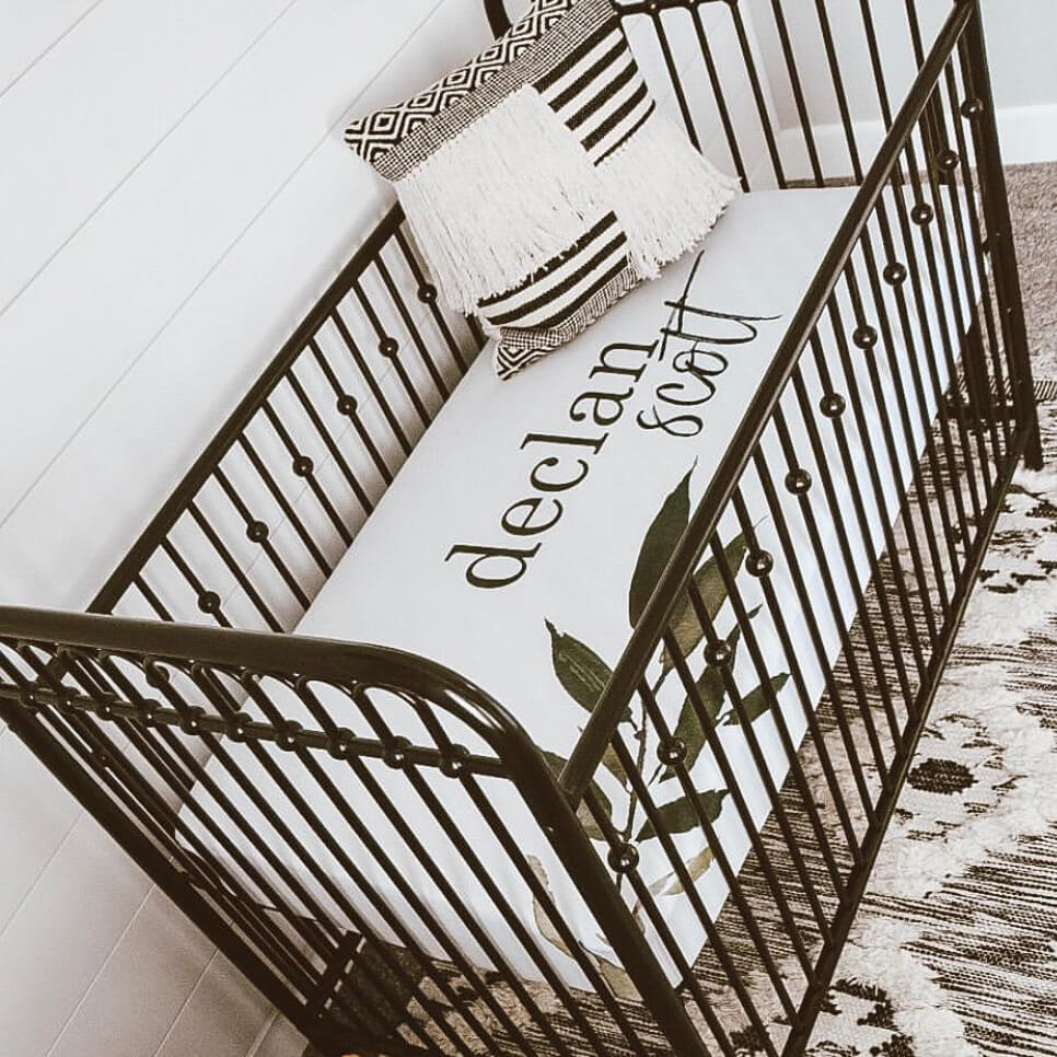 Leaf Personalized Crib Sheet