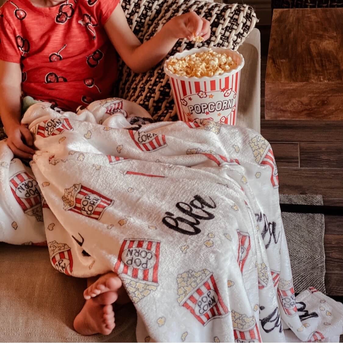 movie night personalized toddler blanket 