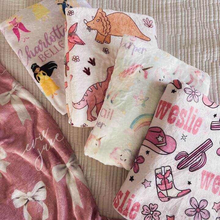 Personalized Themed Blankets for Girls