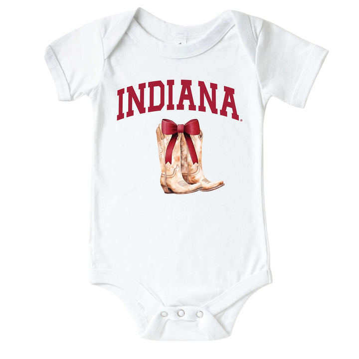 Indiana University | Footballs & Bows Graphic Bodysuit