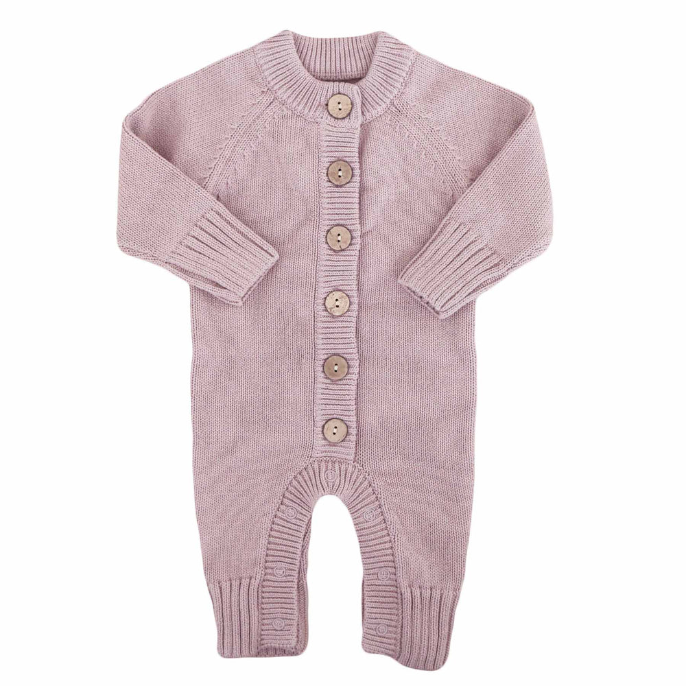 purple long sleeve sweater romper for babies