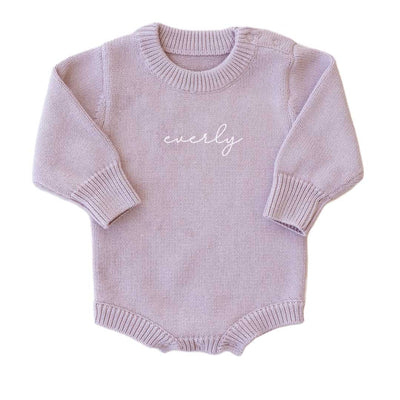 Personalized Knit Sweater Bubble Romper | Solid